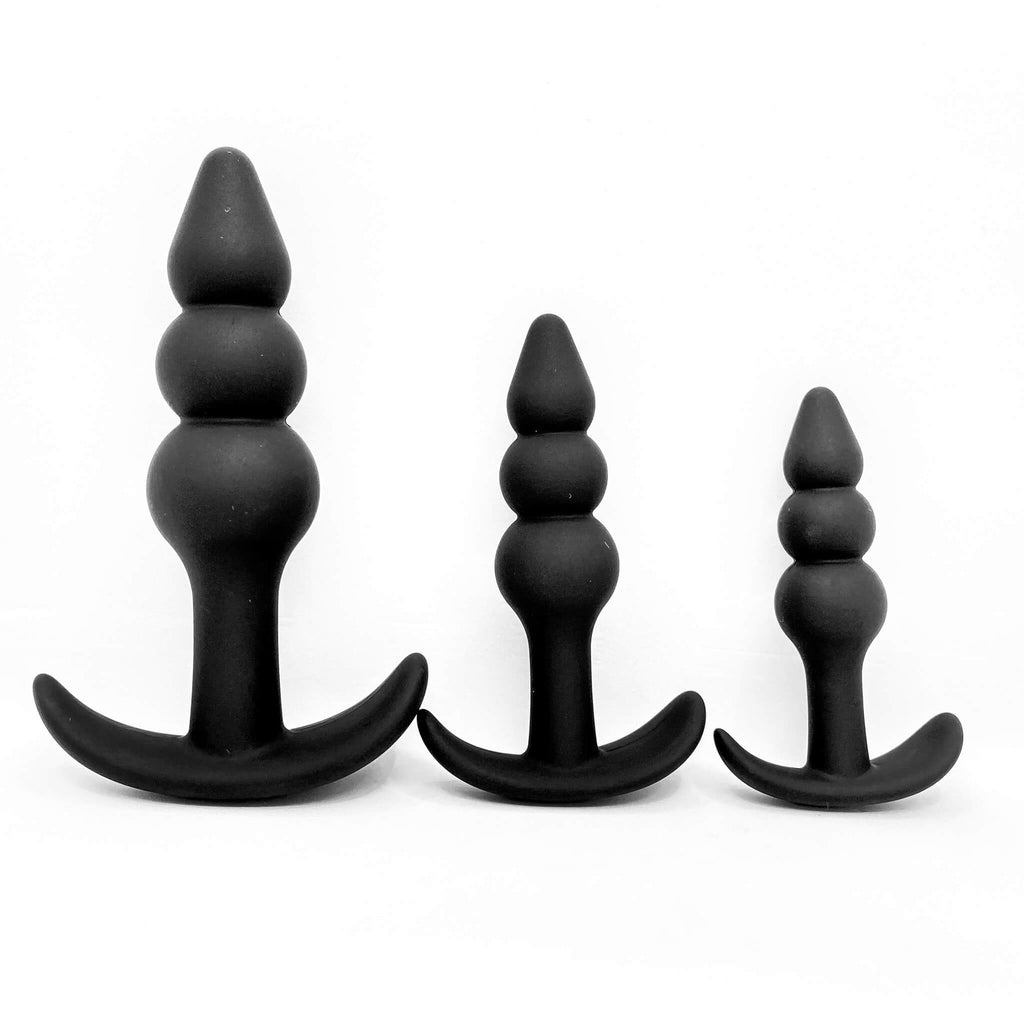 Beaded Delight Silicone Butt Plug Set 3 pcs