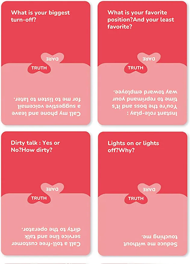 Talk, Flirt or Dare Card Game