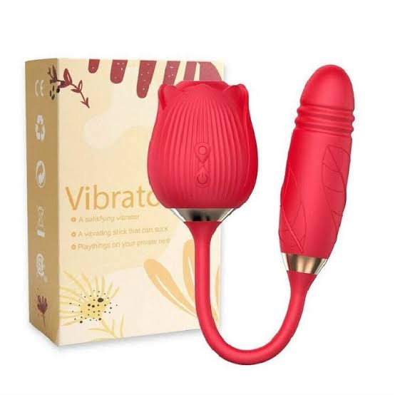 2-in-1 Thrusting Rose Vibrator