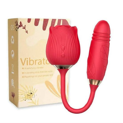2-in-1 Thrusting Rose Vibrator