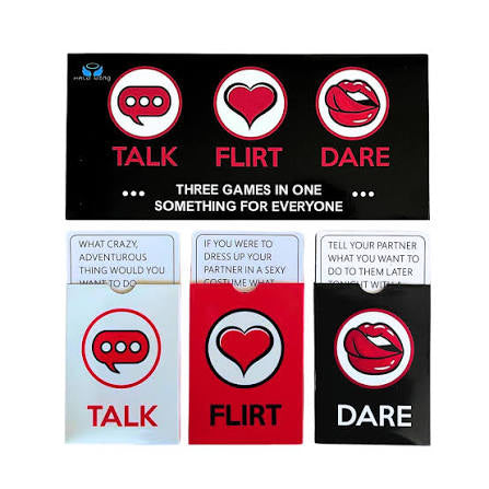Talk, Flirt or Dare Card Game