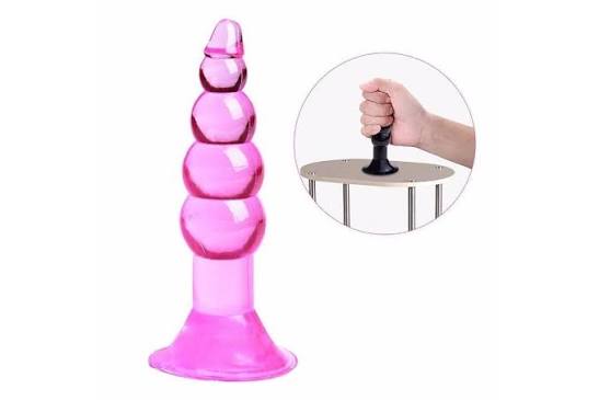 Beaded Butt Plug With Suction Cup Base